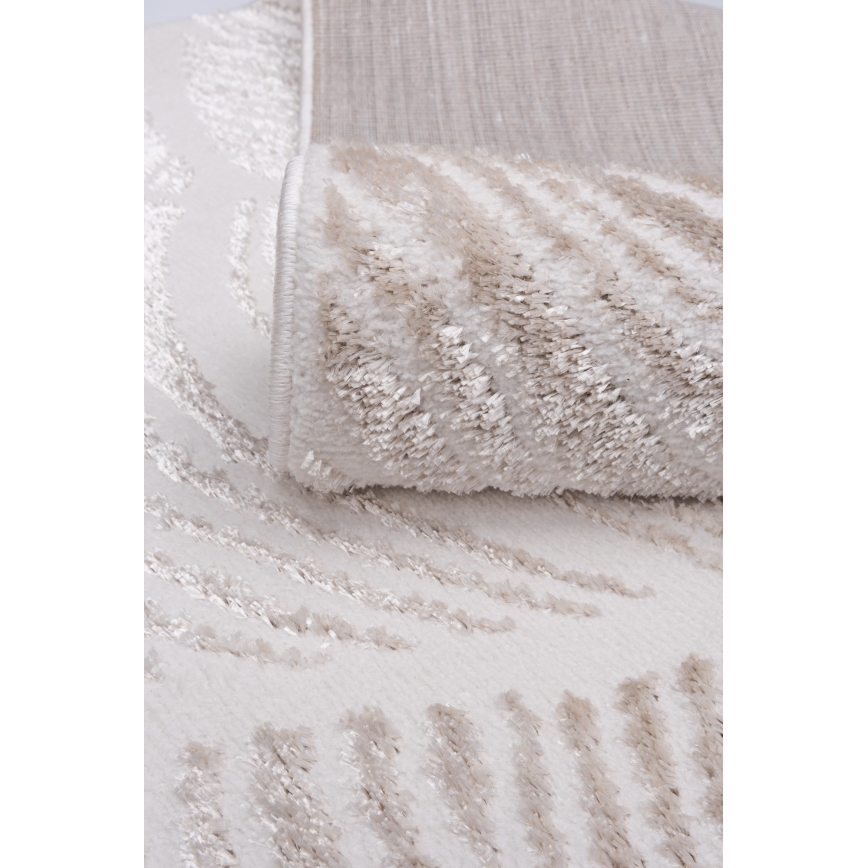 Alfombra SALAMANCA 200x280 cm beige/blanco, estampado de hojas