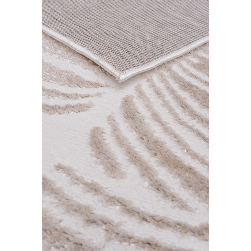 Alfombra SALAMANCA 200x280 cm beige/blanco, estampado de hojas