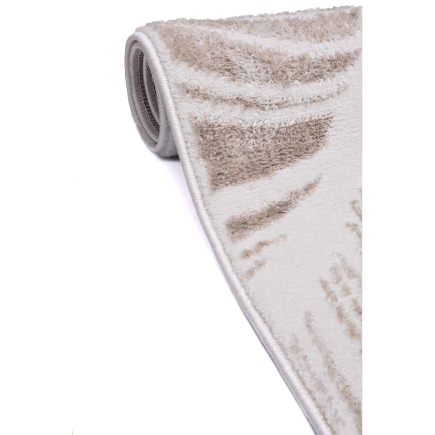 Alfombra SALAMANCA 200x280 cm beige/blanco, estampado de hojas