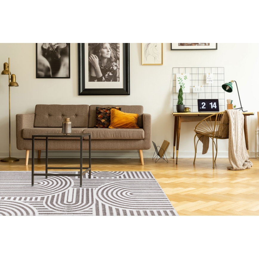 Alfombra SALAMANCA 67x120 cm gris/blanco