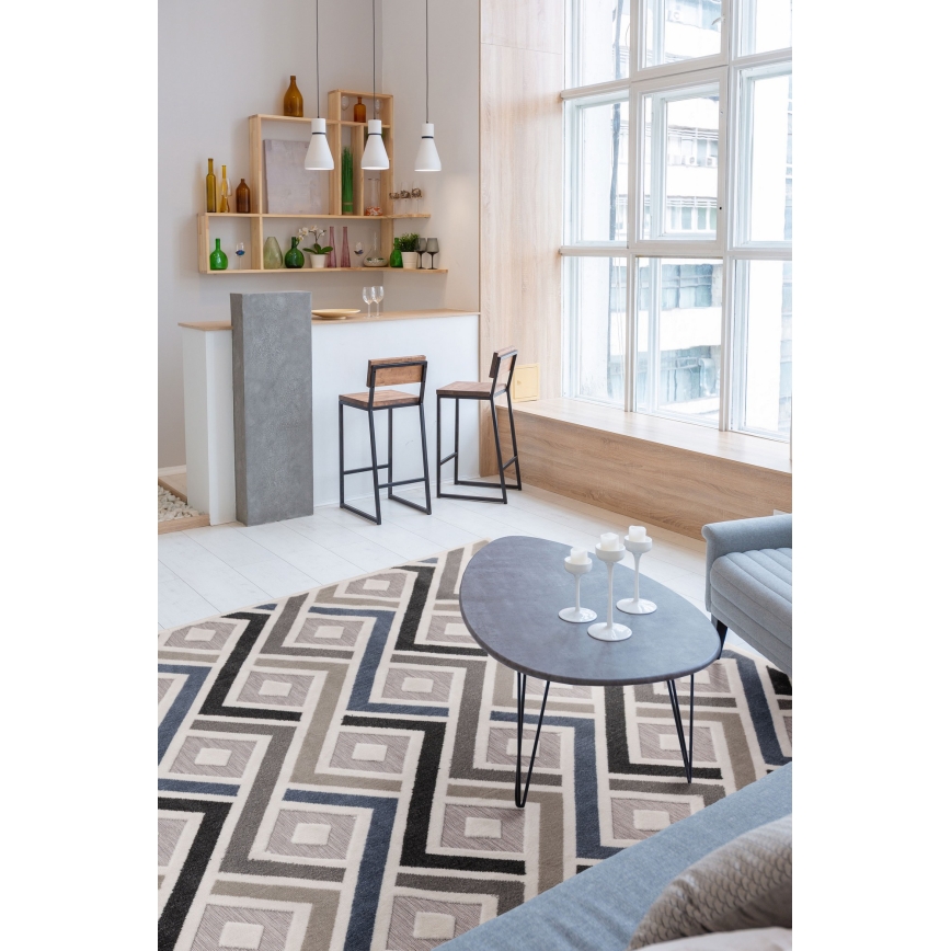 Alfombra SHIFT 120x160 cm gris/azul