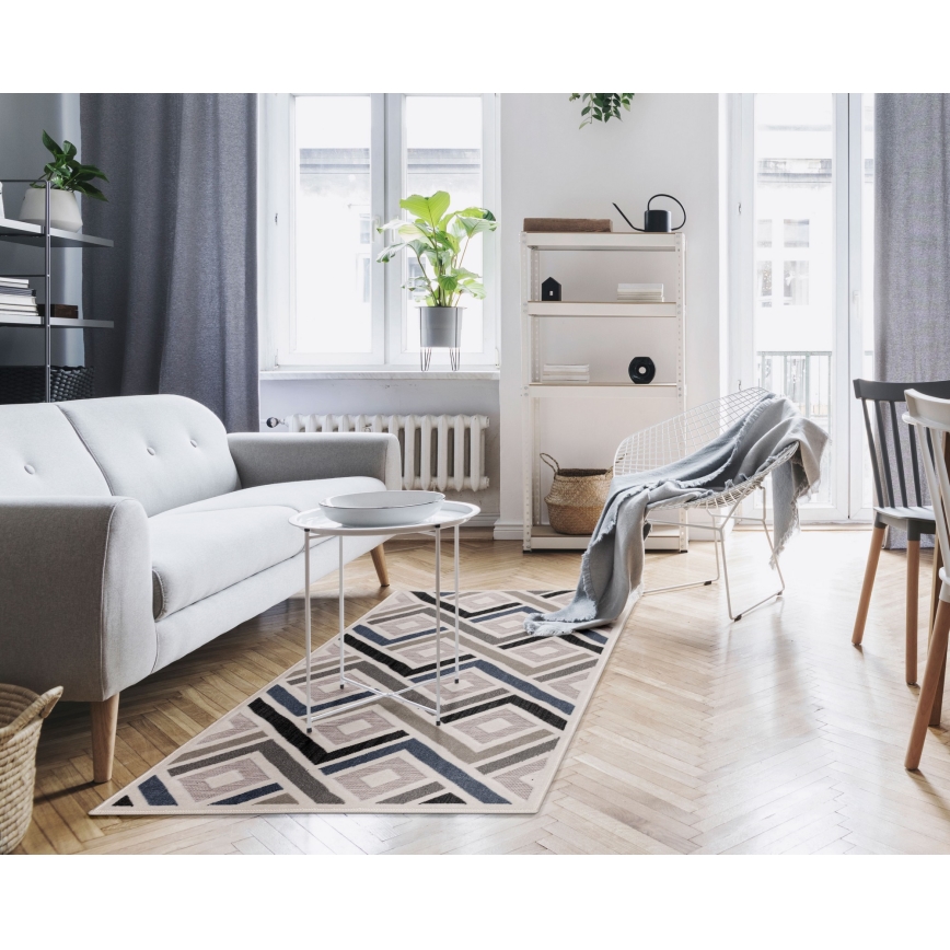 Alfombra SHIFT 80x150 cm gris/azul/beige