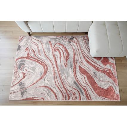 Alfombra STONE 120x160 cm rosa/gris
