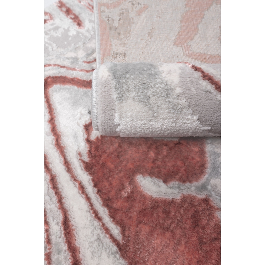 Alfombra STONE 160x220 cm rosa/gris