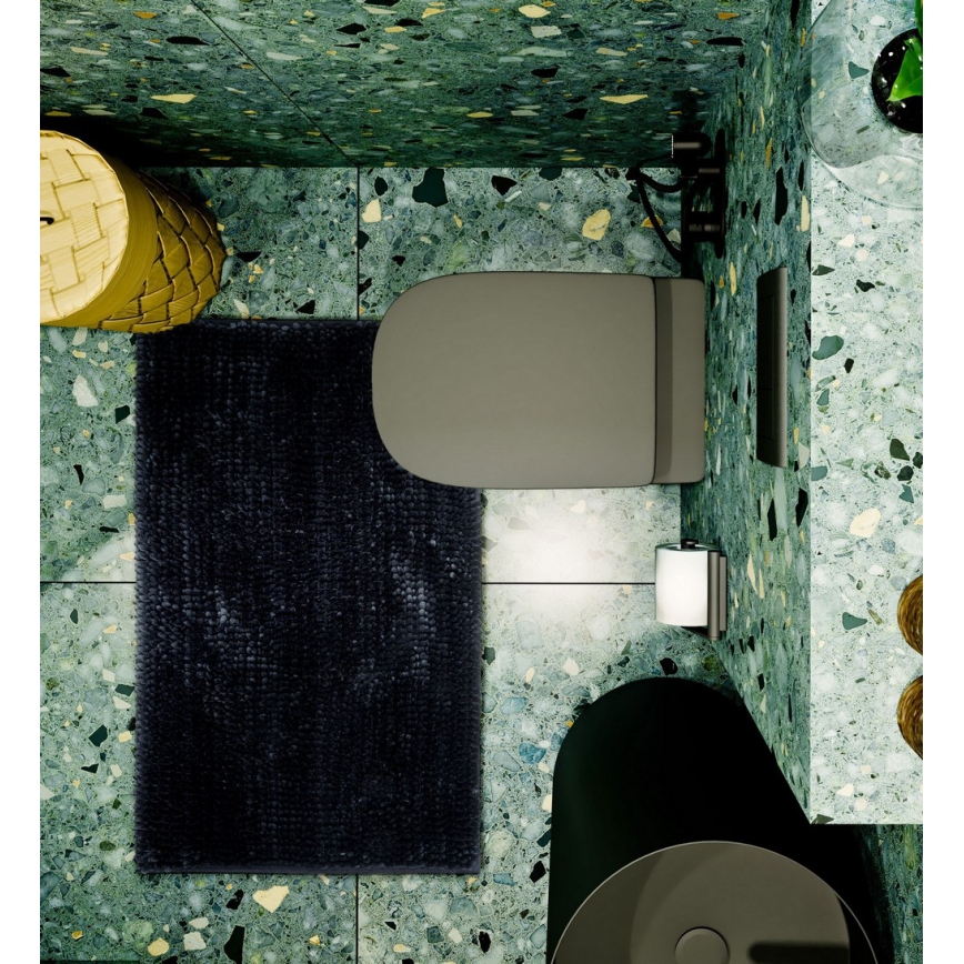 Alfombrilla de baño antideslizante CHENILLE 50x80 cm, negra