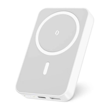Aligator AMS04WT - Batería externa con carga inalámbrica Qi y MagSafe, 10000 mAh, Power Delivery 15W, negro