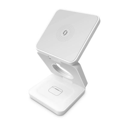 Aligator AMS09WT - Estación de carga inalámbrica MagSafe 3 en 1 15W blanca
