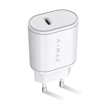 Aligator AX0001V - Adaptador de carga rápida A-MAX Power Delivery 20W USB-C, blanco