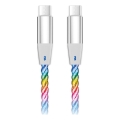 Aligator DATKP64 - Cable USB-C a USB-C con iluminación LED, Power Delivery 65 W, 0,5 m