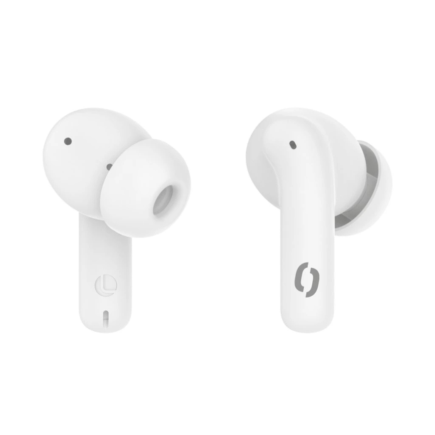 Aligator TWS08WT - Auriculares inalámbricos con cancelación activa de ruido (ANC), 200 mAh + 2 x 30 mAh, IP40, blancos