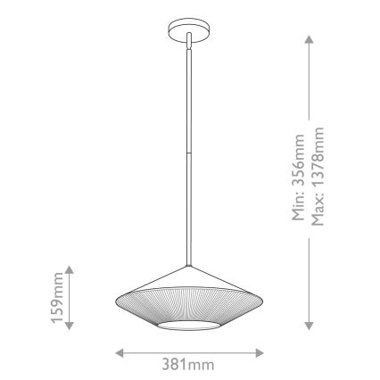Alora Mood - Lámpara de araña de poste DAPHNE 1xE27/60W/230V Ø 38,1 cm negro