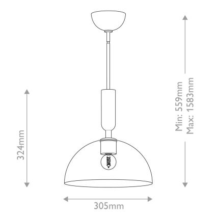 Alora Mood - Lámpara colgante con varilla JUDE 1xE27/60W/230V negra