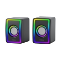 Altavoces USB con retroiluminación RGB 2x3W/5V negro