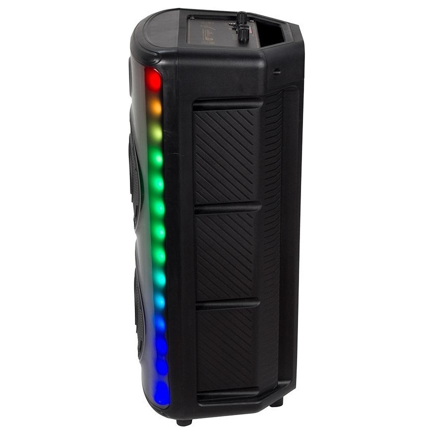 Altavoz LED RGB recargable con un micrófono 600W/2400 mAh + control remoto