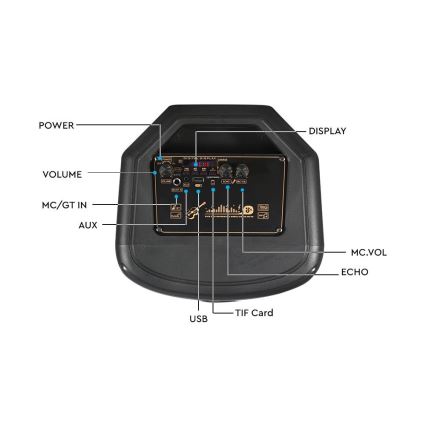 Altavoz LED RGB recargable con un micrófono 600W/2400 mAh + control remoto