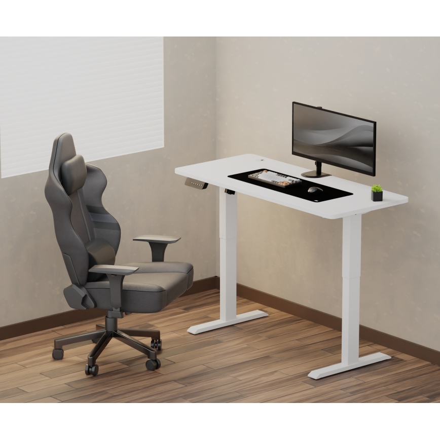 Altura ajustable mesa LEVANO 140x60 cm blanco