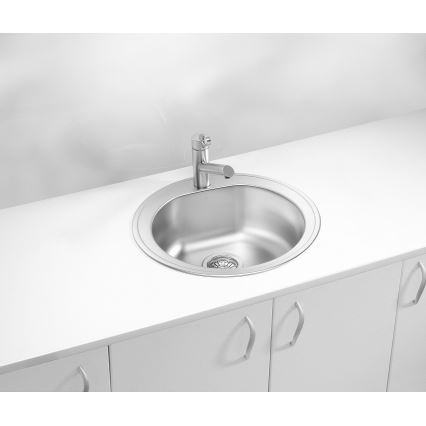 ALVEUS 1116756 - Fregadero de cocina FORM de 51 cm acero inoxidable/satinado, profundidad 18,5 cm