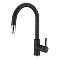 ALVEUS 1129022 - Grifo de fregadero con rociador extraíble DELOS 38 cm granito/negro