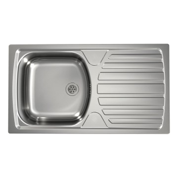 ALVEUS 1136534 - Fregadero de cocina BASIC 78x43,5 cm acero inoxidable/satinado, desagüe pequeño