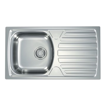 ALVEUS 1136539 - Fregadero de cocina BASIC 78x43,5 cm acero inoxidable/satinado, desagüe grande