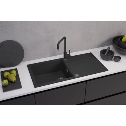 ALVEUS 1140598 - Fregadero de cocina CADIT 100x50 cm granito/negro