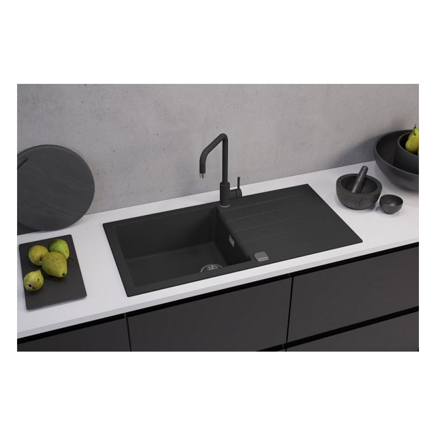 ALVEUS 1140598 - Fregadero de cocina CADIT 100x50 cm granito/negro