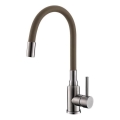 ALVEUS 1144428 - Grifo de fregadero con brazo flexible MINTAS 34 cm latón/cromo brillante/beige