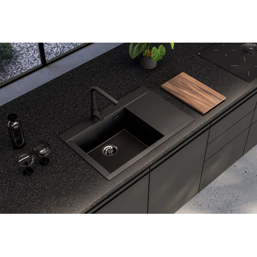 ALVEUS 1149303 - Fregadero de cocina PURE 79 x 51,5 cm granito/antracita