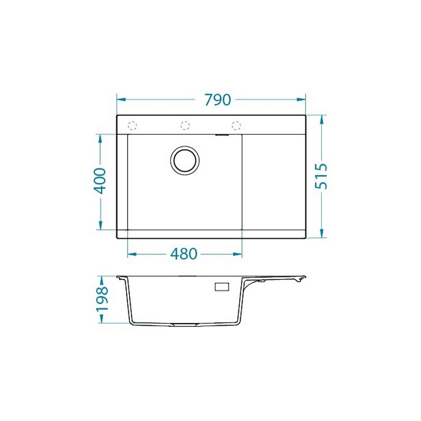 ALVEUS 1149303 - Fregadero de cocina PURE 79 x 51,5 cm granito/antracita