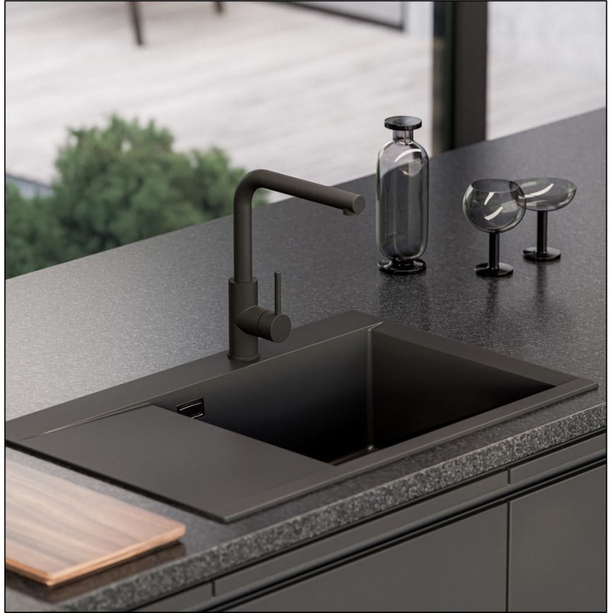 ALVEUS 1149504 - Fregadero de cocina PURE 79 x 51,5 cm granito/negro