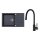 ALVEUS SETA23201 - Fregadero de cocina ROCK 78x48 cm + grifo para fregadero con caño flexible MINTAS 34 cm granito/negro mate