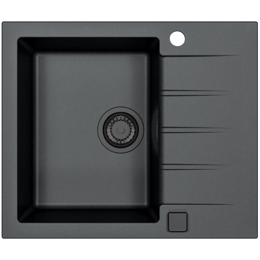 ALVEUS SETA23230 - Fregadero de cocina CADIT 59x50 cm + grifo para fregadero con caño flexible MINTAS 34 cm granito/negro mate