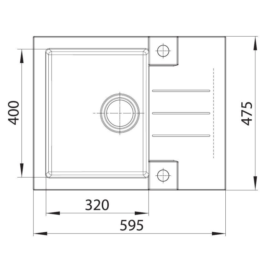 ALVEUS SETA23236 - Fregadero de cocina ROCK 59,5x47,5 cm + grifo para fregadero con caño flexible MINTAS 34 cm granito/mate negro