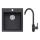 ALVEUS SETA737 - Fregadero de cocina CORTINA 50x45 cm + grifo para fregadero con caño flexible TONIA 29,5 cm granito/negro mate