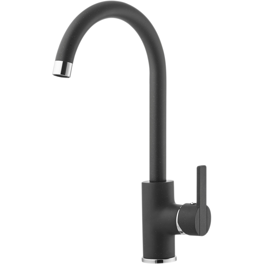 ALVEUS SETA737 - Fregadero de cocina CORTINA 50x45 cm + grifo para fregadero con caño flexible TONIA 29,5 cm granito/negro mate