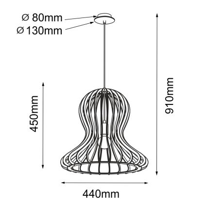 Amplex - Lámpara colgante con cable 1xE27/20W/230V beige