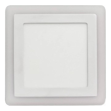 APLED - Lámpara empotrable de baño LED SQUARE DUO LED/4W + LED/12W/230V IP41 3000/4000K 19,5x19,5 cm blanco