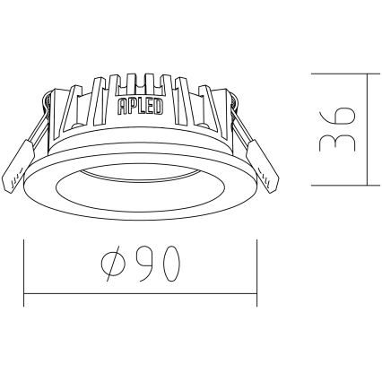APLED - Lámpara empotrable LED RONDO WOODLINE LED/3W/230V 4000K diá. 9 cm ceniza madera maciza