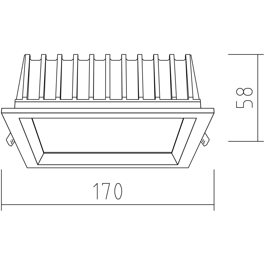 APLED - Lámpara empotrable LED SQUARE WOODLINE LED/12W/230V 4000K 17x17 cm ceniza madera maciza