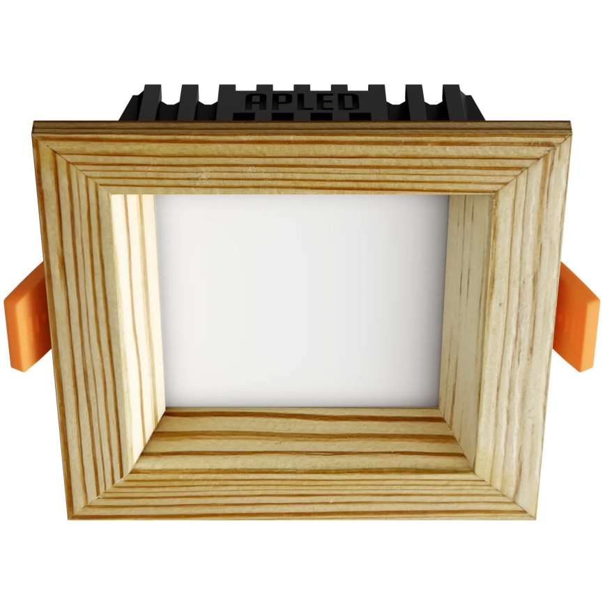 APLED - Lámpara empotrable LED SQUARE WOODLINE LED/3W/230V 4000K 9x9 cm pino madera maciza