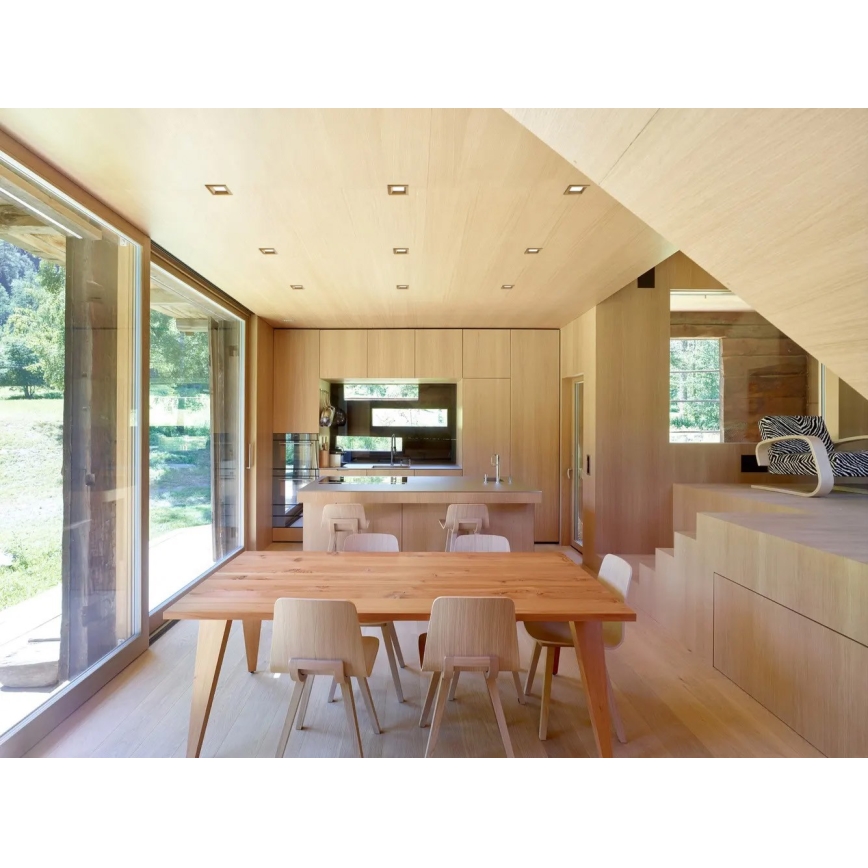 APLED - Lámpara empotrable LED SQUARE WOODLINE LED/3W/230V 4000K 9x9 cm roble madera maciza