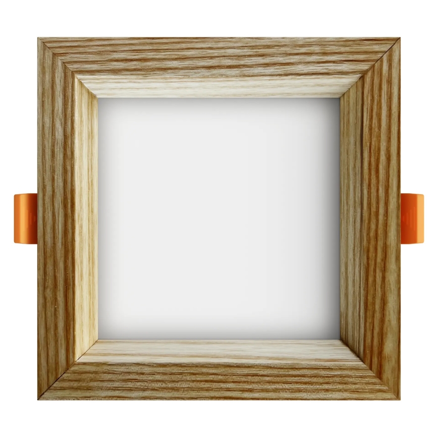 APLED - Lámpara empotrable LED SQUARE WOODLINE LED/6W/230V 4000K 12x12 cm ceniza madera maciza