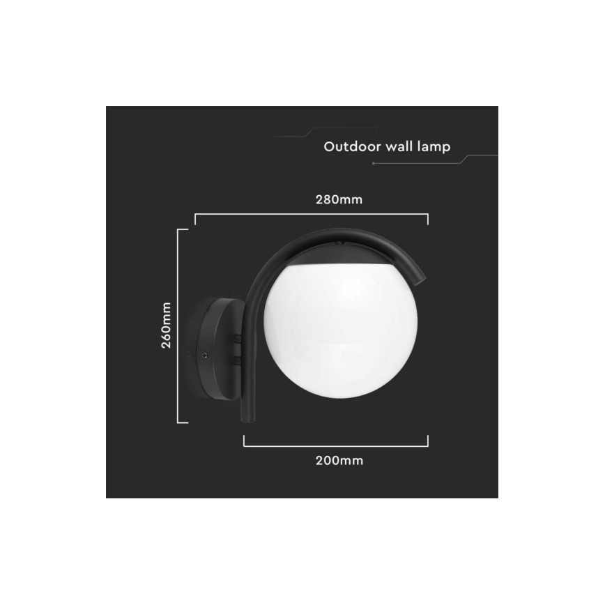 Aplique de exterior 1xE27/60W/230V IP44 negro