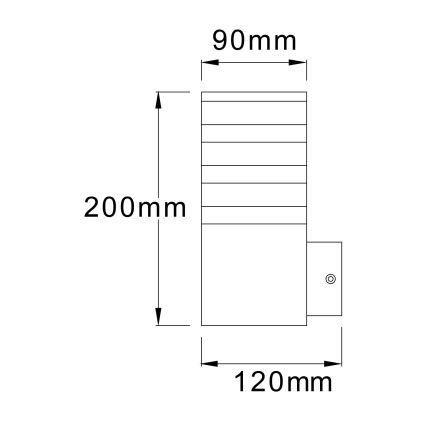 Aplique de exterior TEKSAS 1xE27/12W/230V IP44 antracita