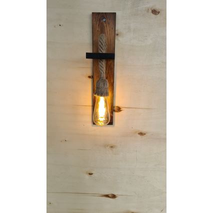 Aplique de pared AHSAP 1xE27/40W/230V, pino/nogal