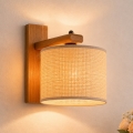 Aplique de pared AIDA 1xE27/15W/230V roble/rafia