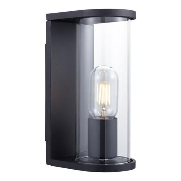Aplique de pared exterior 1xE27/60W/230V IP44 negro/cristal ahumado