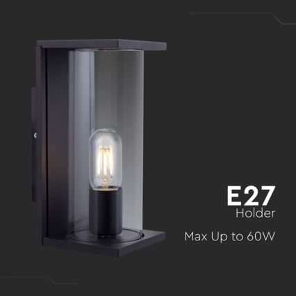 Aplique de pared exterior 1xE27/60W/230V IP44 negro