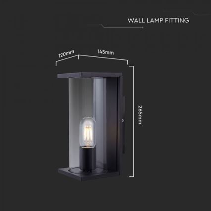 Aplique de pared exterior 1xE27/60W/230V IP44 negro