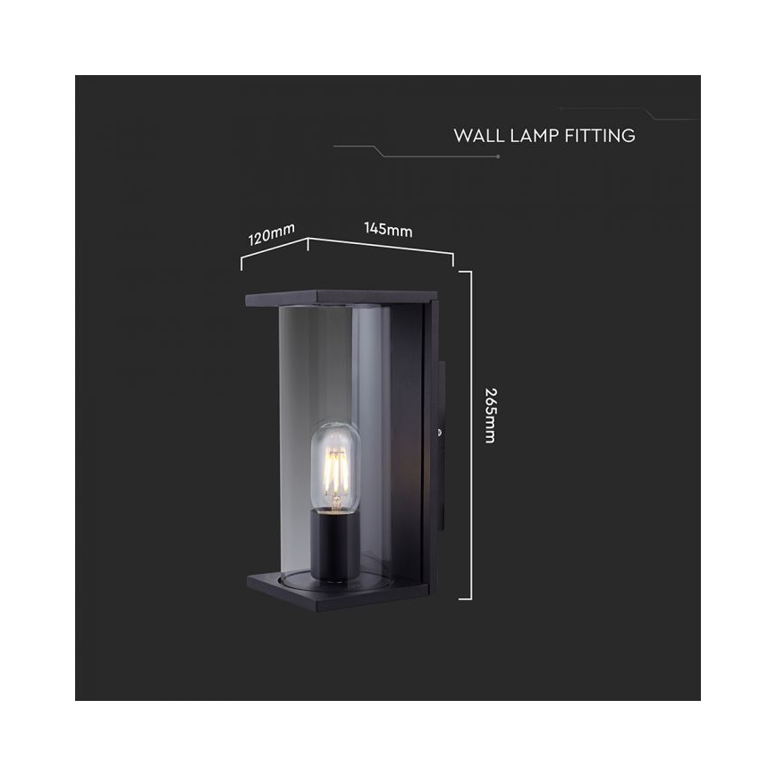 Aplique de pared exterior 1xE27/60W/230V IP44 negro